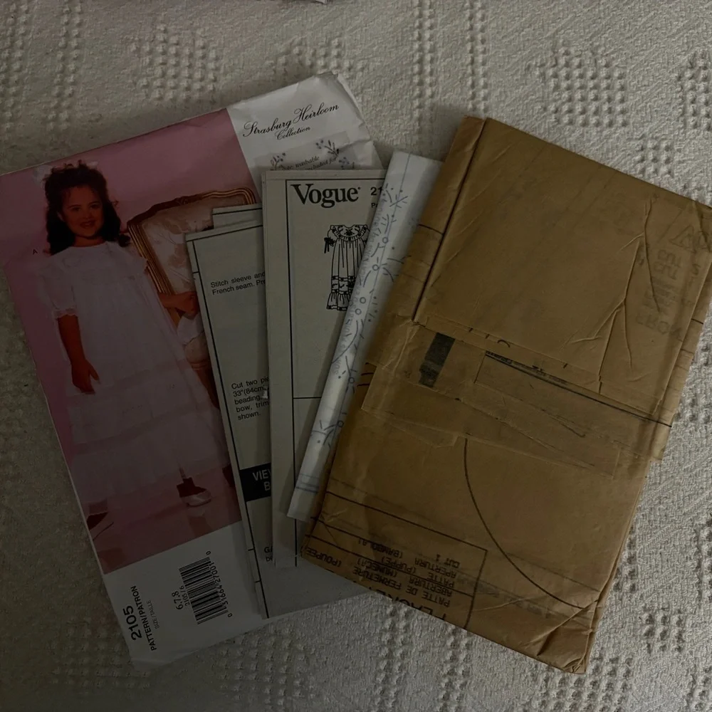 Vogue Pattern 2105 for Girl’s Dress and Matching Doll Dress